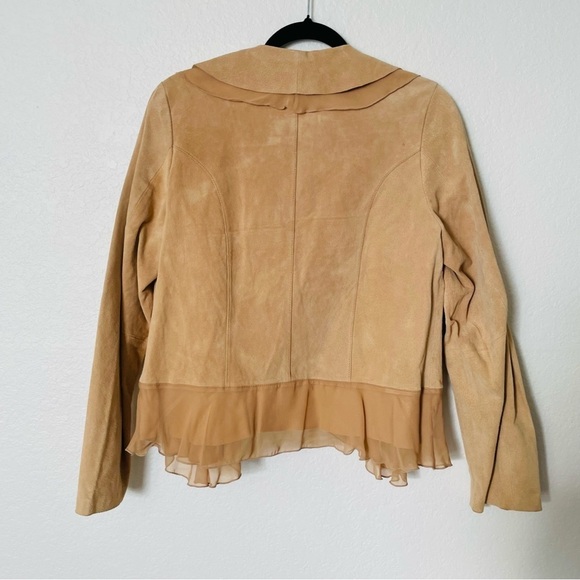 NWT Dialogue woman’s genuine leather jacket size Small openfront feminine winter - Picture 8 of 9